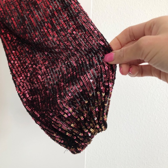 Gold & Pink Ombre Long Sleeve Sequin Shift Dress, 2 - Picture 9 of 16